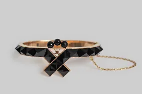 Victorian Mourning Ribbon Bangle Bracelet