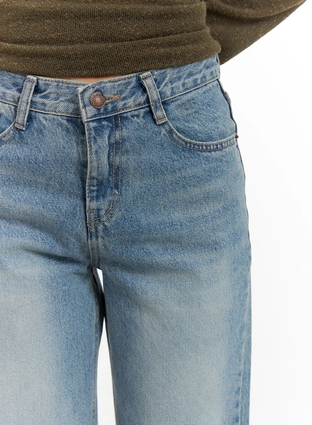 Washed Straight Jeans CM411