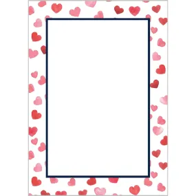 Watercolor Hearts Notepad