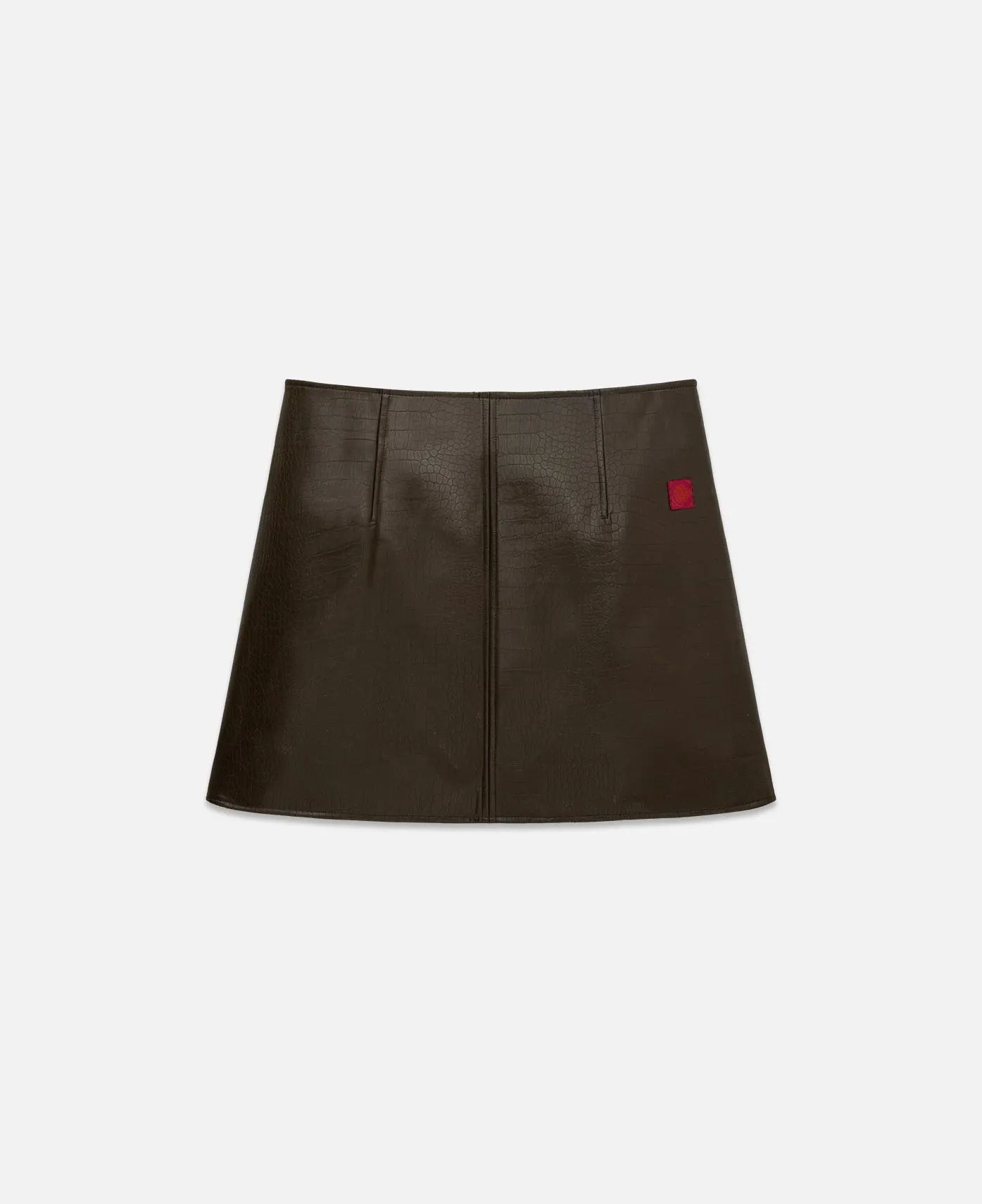 Womens Pu Skirt (Brown)